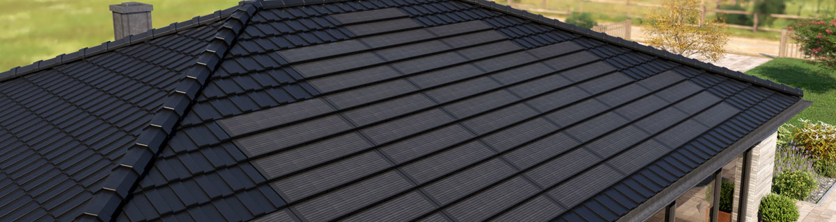Solarziegel oder Solarmodule im Dach eingelassen bei Rudi Schaaf Dachdeckerbedarf in Erkelenz